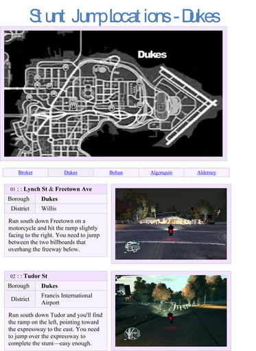 GTA IV pigeon and stunt jump locations